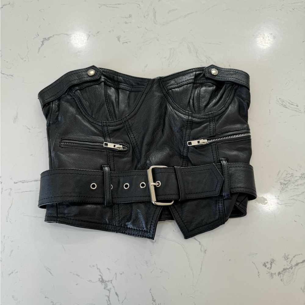 Rat & Boa Leather Corset Top Size XS